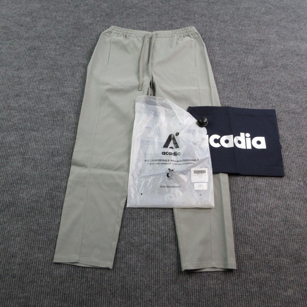 Acadia Scrub Pants Womens L Forest Fog Green Cambria Sustainable Drawstring NWT